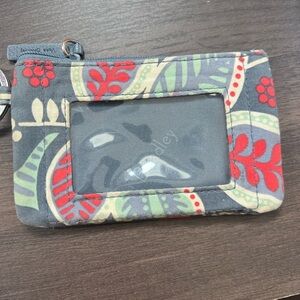 Vera Bradley Gray and Red Floral ID Holder